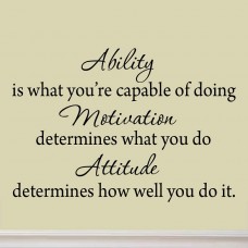 VWAQ Ability is What You're Capable of Doing Inspirational Adversity Wall Decal Quote Sports Saying   
